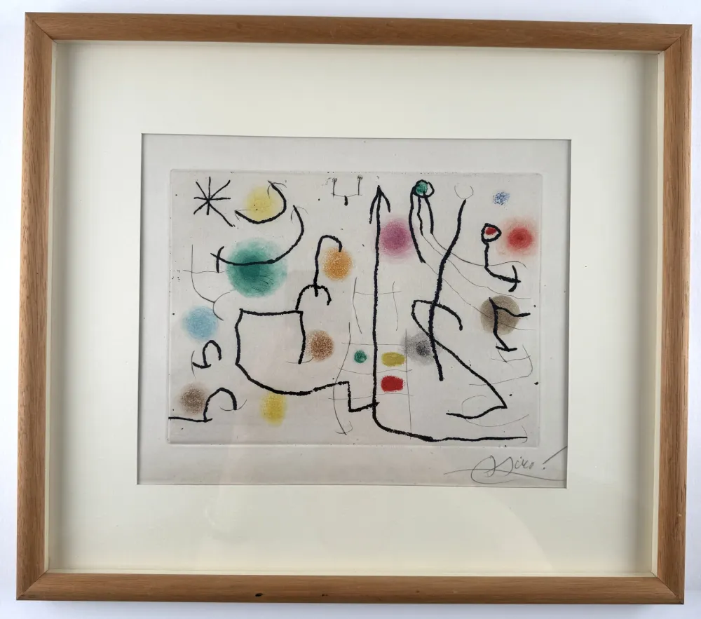 Aguafuerte Miró - Rogelio Lacourière Pêcheur de cuivres 