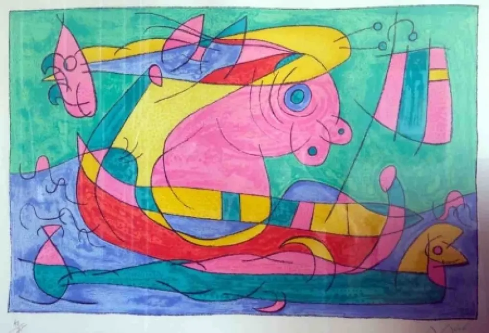 Litografía Miró - SIN TITULO