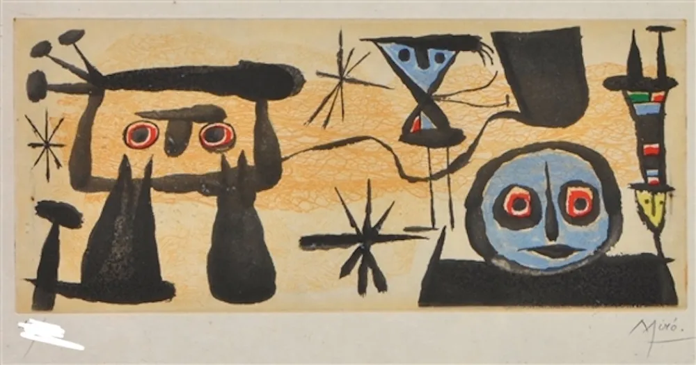 Aguafuerte Y Aguatinta Miró - Un poeme dans chaque livre