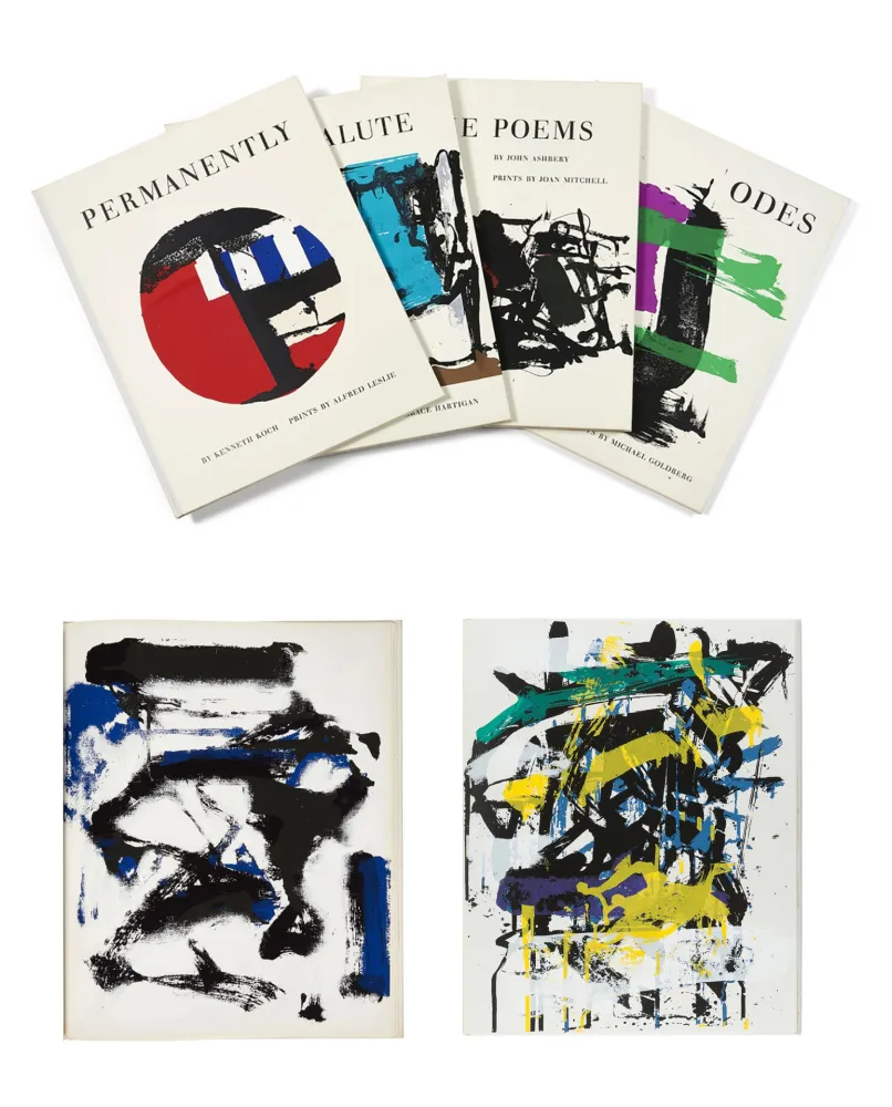 Libro Ilustrado Mitchell - ASHBERY (John). The Poems. 4 sérigraphies en couleurs de Joan Mitchell (1960)