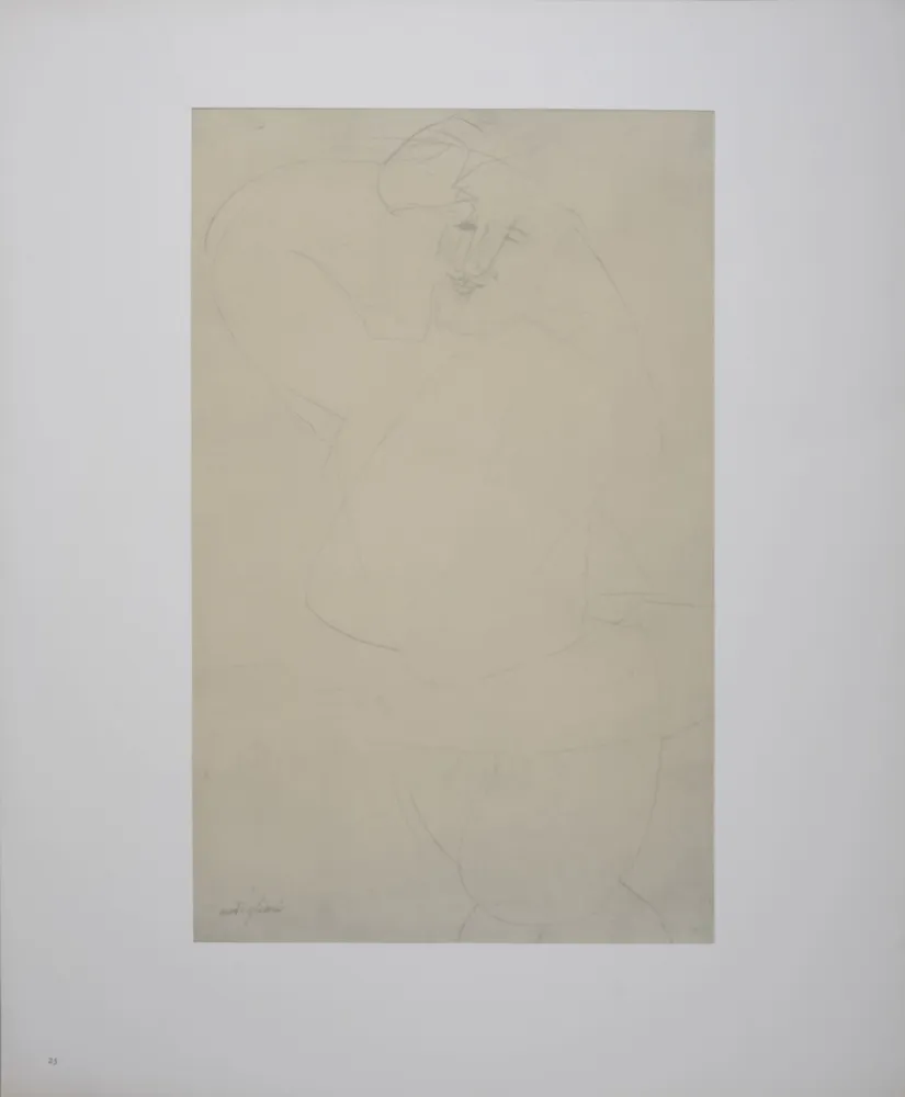 Litografía Modigliani - Figure of Man Dancing