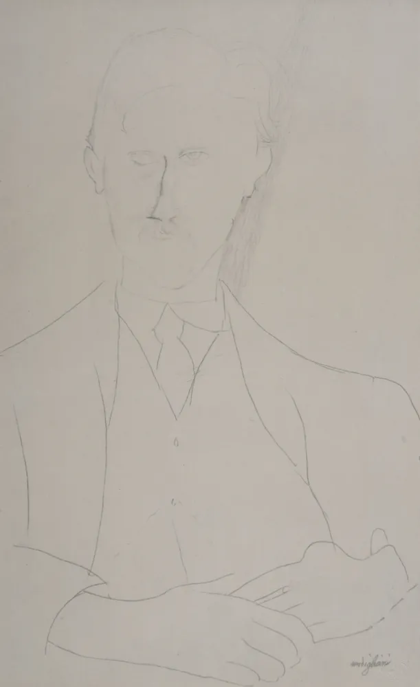 Litografía Modigliani - Portrait de Roger Dutillieul