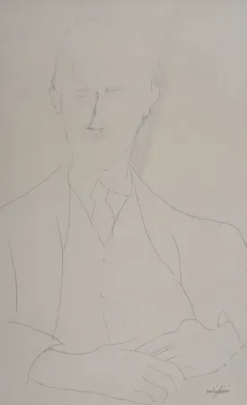 Litografía Modigliani - Portrait de Roger Dutillieul
