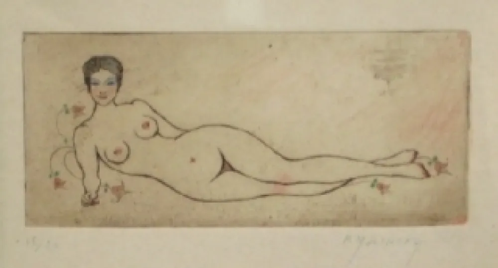 Aguafuerte Y Aguatinta Molinier - Nu allongé