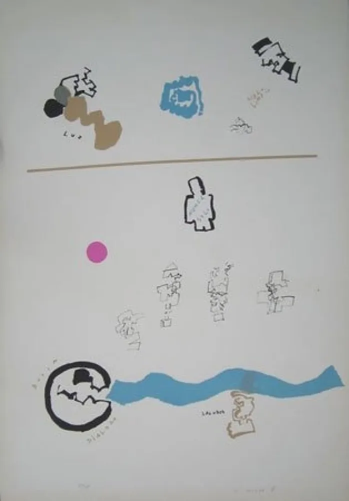 Litografía Mompó - Nunca solo