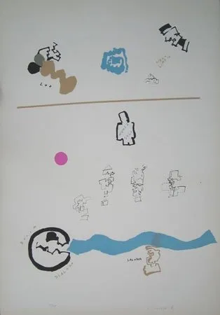 Litografía Mompó - Nunca solo