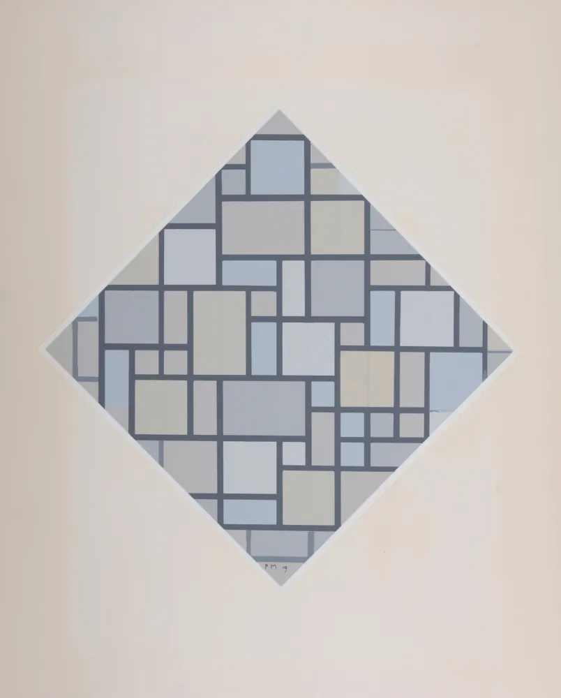 Serigrafía Mondrian - Composition avec plans de couleurs claires, 1919 (1957)