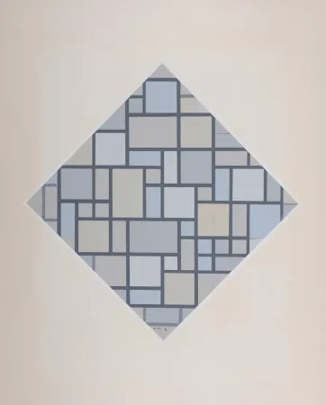 Serigrafía Mondrian - Composition avec plans de couleurs claires, 1919 (1957)