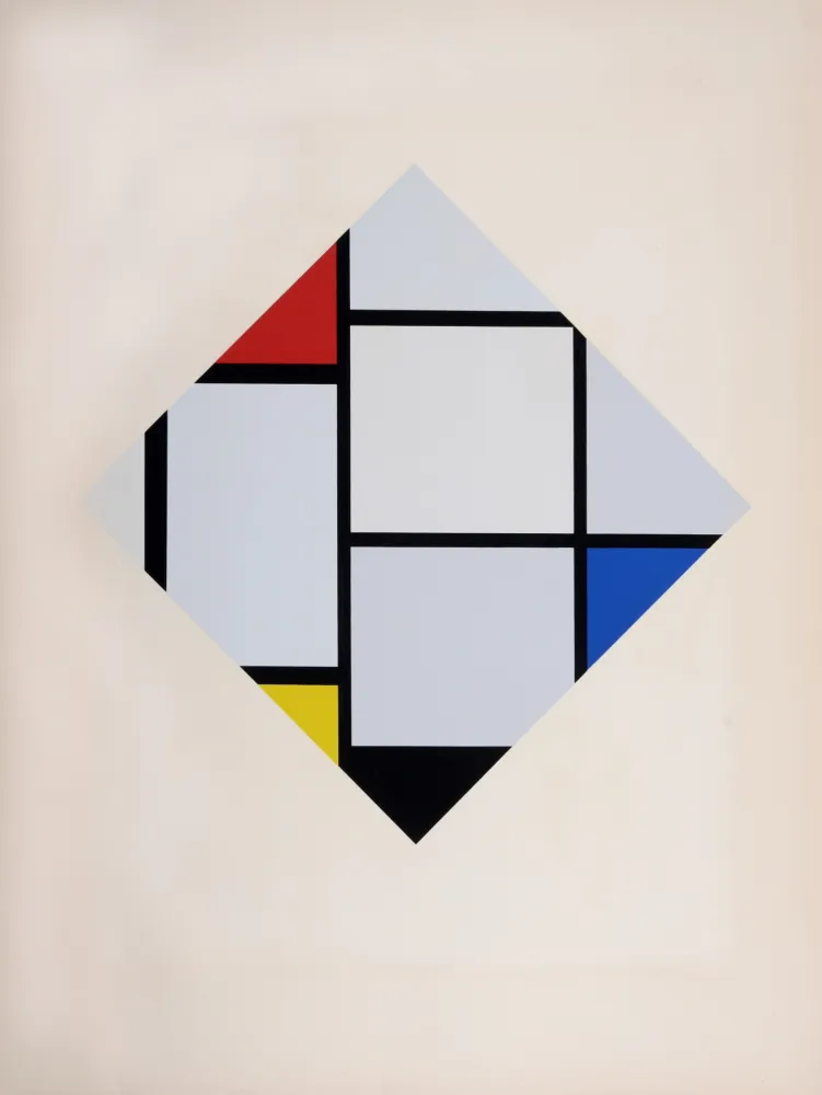 Serigrafía Mondrian - Composition dans le carreau avec Rouge Jaune et Bleu, 1926 (1957)