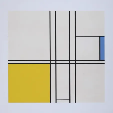 Serigrafía Mondrian - Composition in Blue and Yellow, 1967