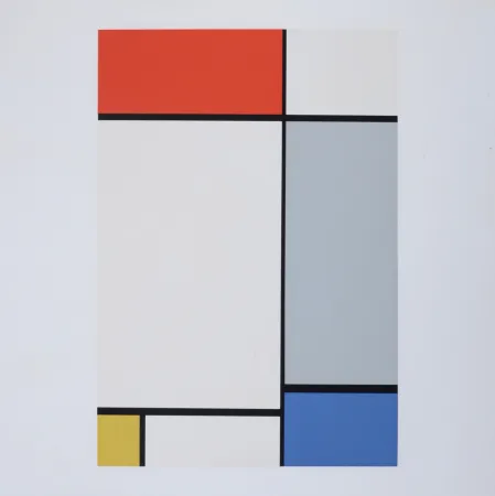 Serigrafía Mondrian - Composition in Red, Yellow, Blue and Gray, 1967