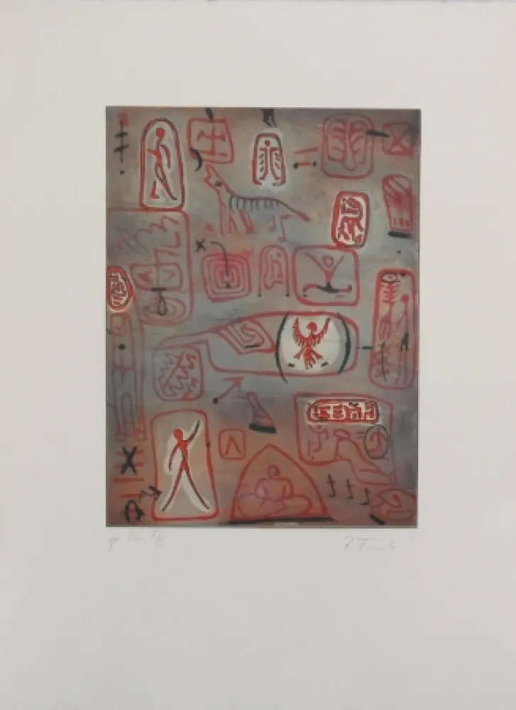 Aguafuerte Y Aguatinta Monk - Wandmalerei (Cave Painting)