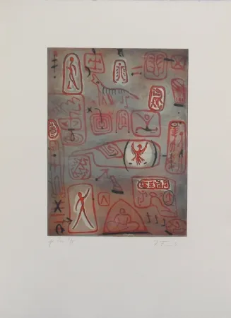 Aguafuerte Y Aguatinta Monk - Wandmalerei (Cave Painting)