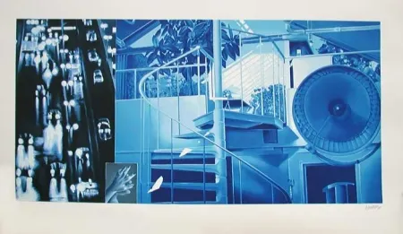 Litografía Monory - Nuit