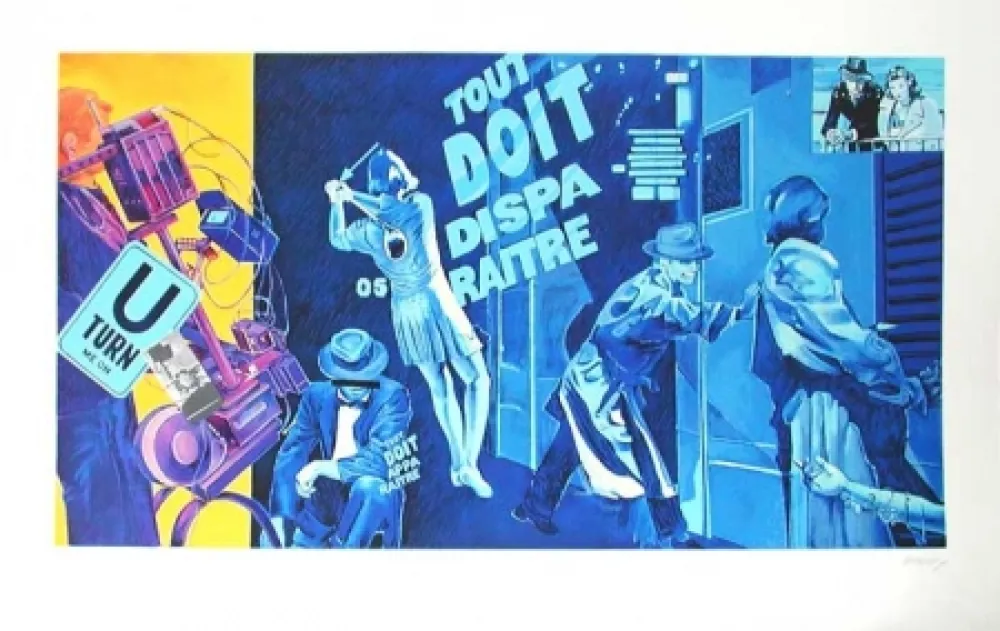 Litografía Monory - Tout doit disparaitre