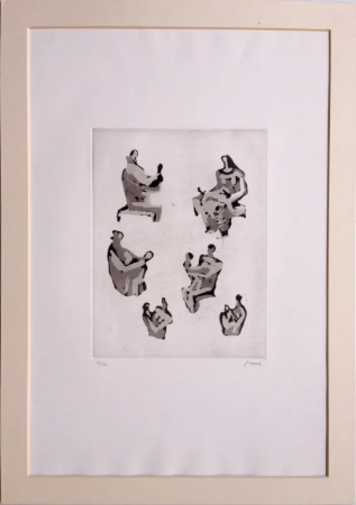 Aguatinta Moore - 6 mother and child studies