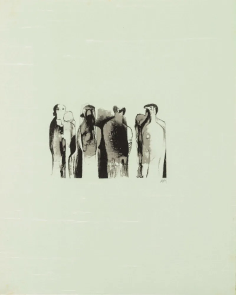 Litografía Moore - La Poesie: Four Standing Figures (C. 323)