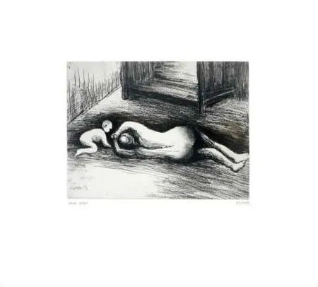 Aguafuerte Y Aguatinta Moore - Mother and Child XV