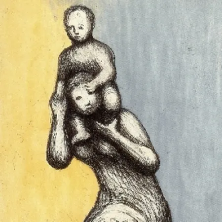 Aguafuerte Y Aguatinta Moore - Mother & Child VIII