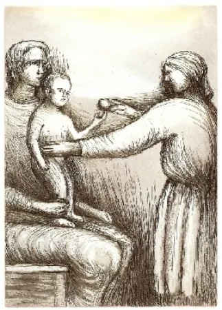 Aguafuerte Y Aguatinta Moore - Mother & Child XXI