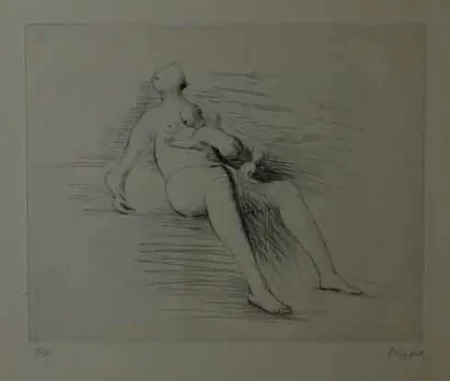 Aguafuerte Moore - RECLING MOTHER AND CHILD II