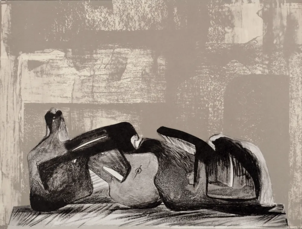 Litografía Moore - Reclining Figure Interior Setting I, 1977