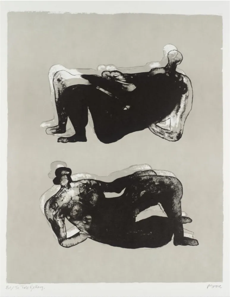 Litografía Moore - Two Reclining Figures