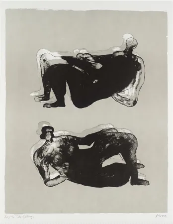 Litografía Moore - Two Reclining Figures