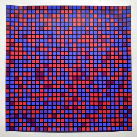 Serigrafía Morellet - Chartres bleu violet