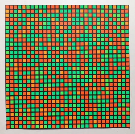 Serigrafía Morellet - Chartres vert orange