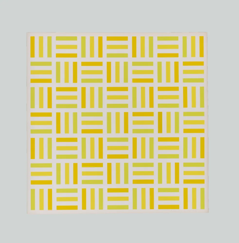Serigrafía Morellet - Tirets jaunes,jaunes-verts,jaunes orange