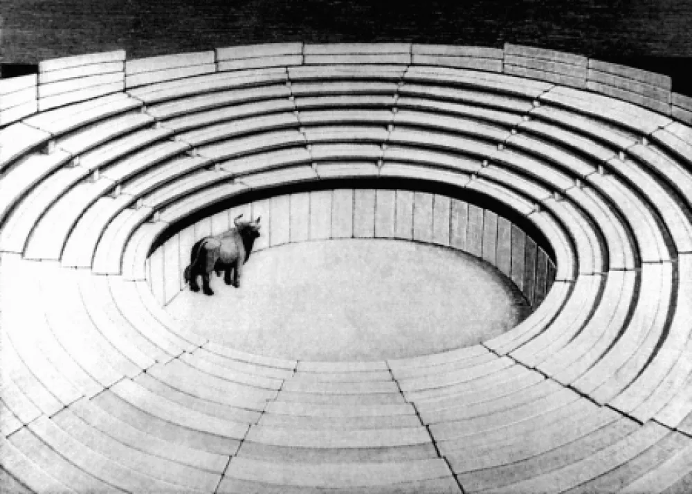 Grabado En Madera Morena - Attesa due