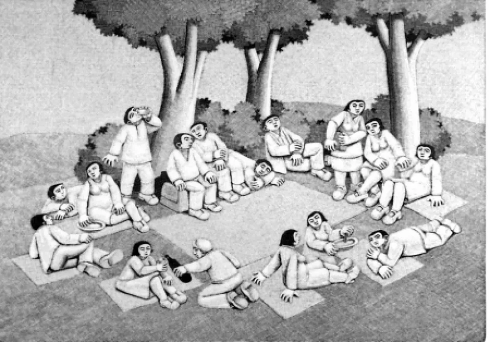 Grabado En Madera Morena - La scampagnata