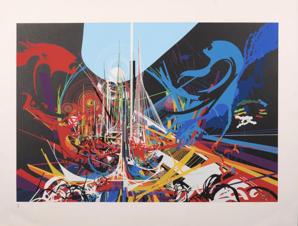 Serigrafía Moretti - Rimbaud Illuminations - La Ville, 1981 - Hand-signed!