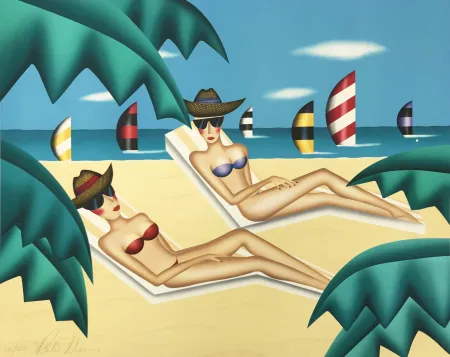 Litografía Morris - SUNBATHERS