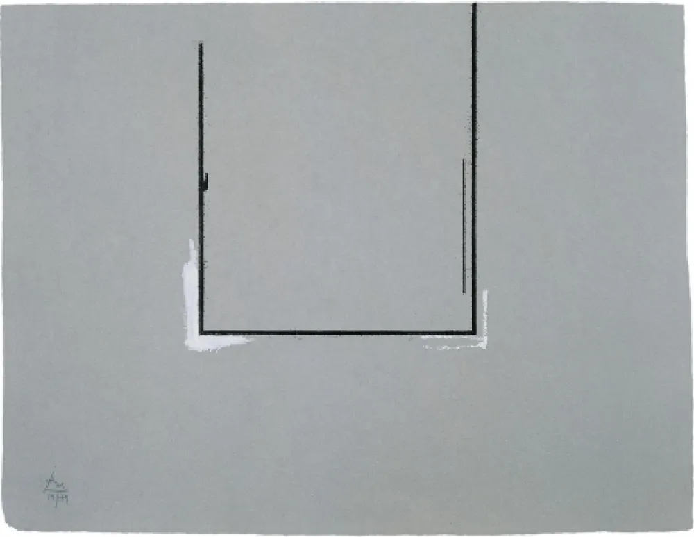 Grabado Motherwell - Gray Open with White Paint