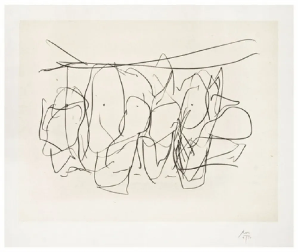 Litografía Motherwell - Mexico City personages no.2