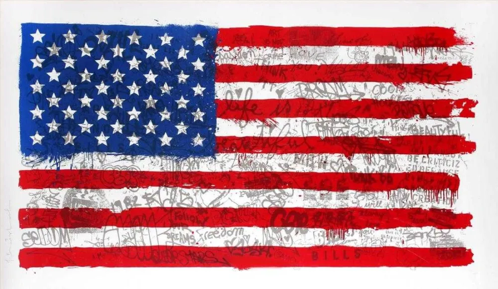 Múltiple Mr Brainwash - American flag