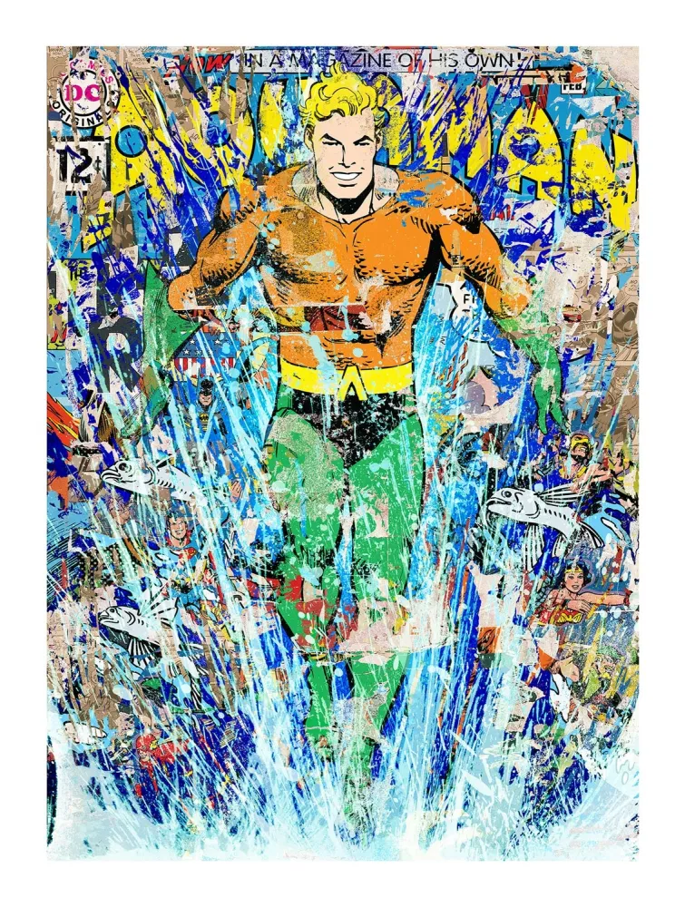 Serigrafía Mr Brainwash - AQUAMAN