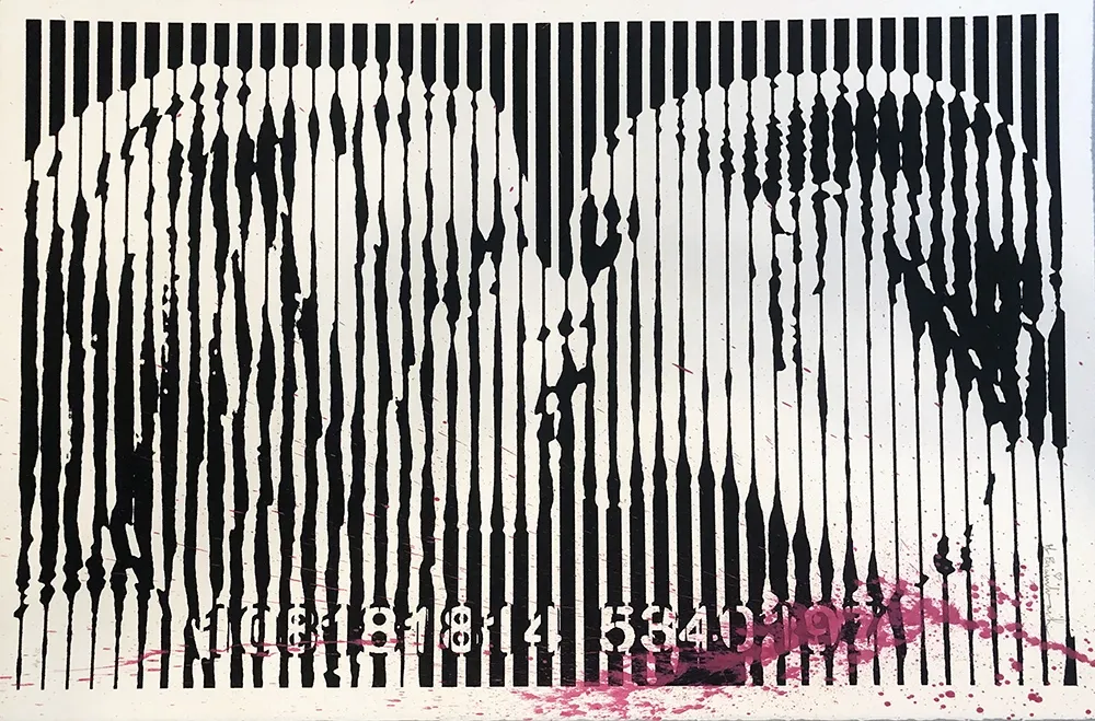 Serigrafía Mr Brainwash - Freedom Kiss (Pink Splash)