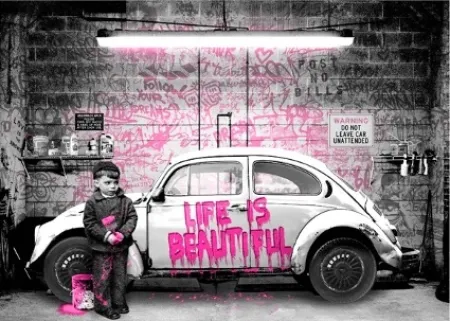 Serigrafía Mr Brainwash - New Paint Job (Pink), 2020