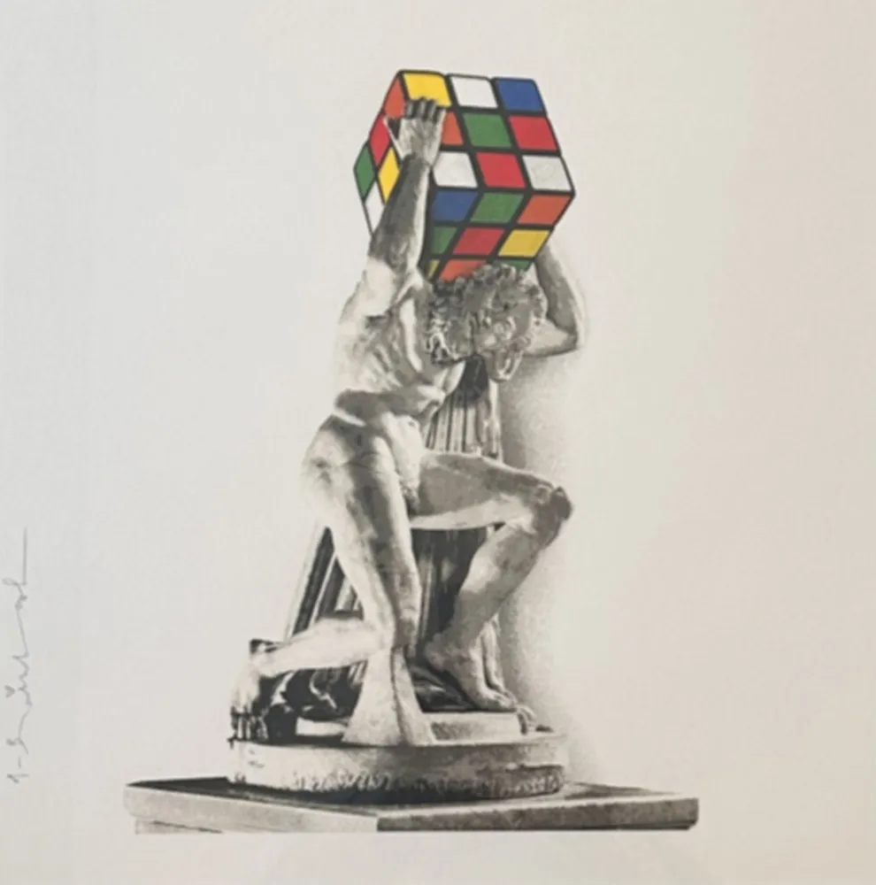 Serigrafía Mr Brainwash - Rubik's Atlas