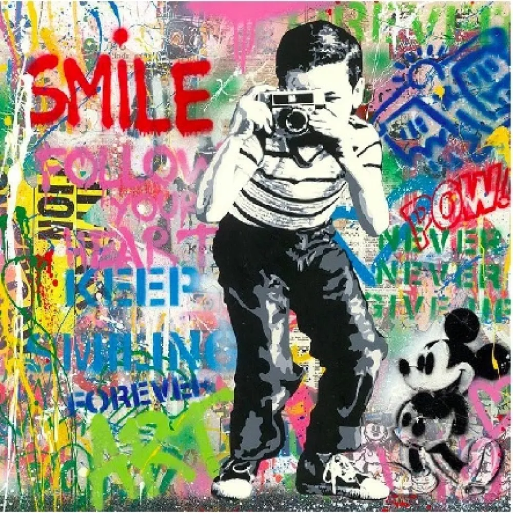 Serigrafía Mr Brainwash - Smile, 2020 