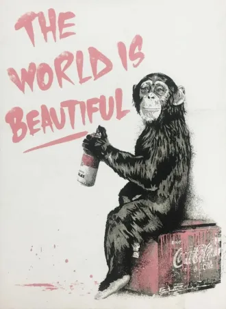Serigrafía Mr. Brainwash - The World is Beautiful (Pink)