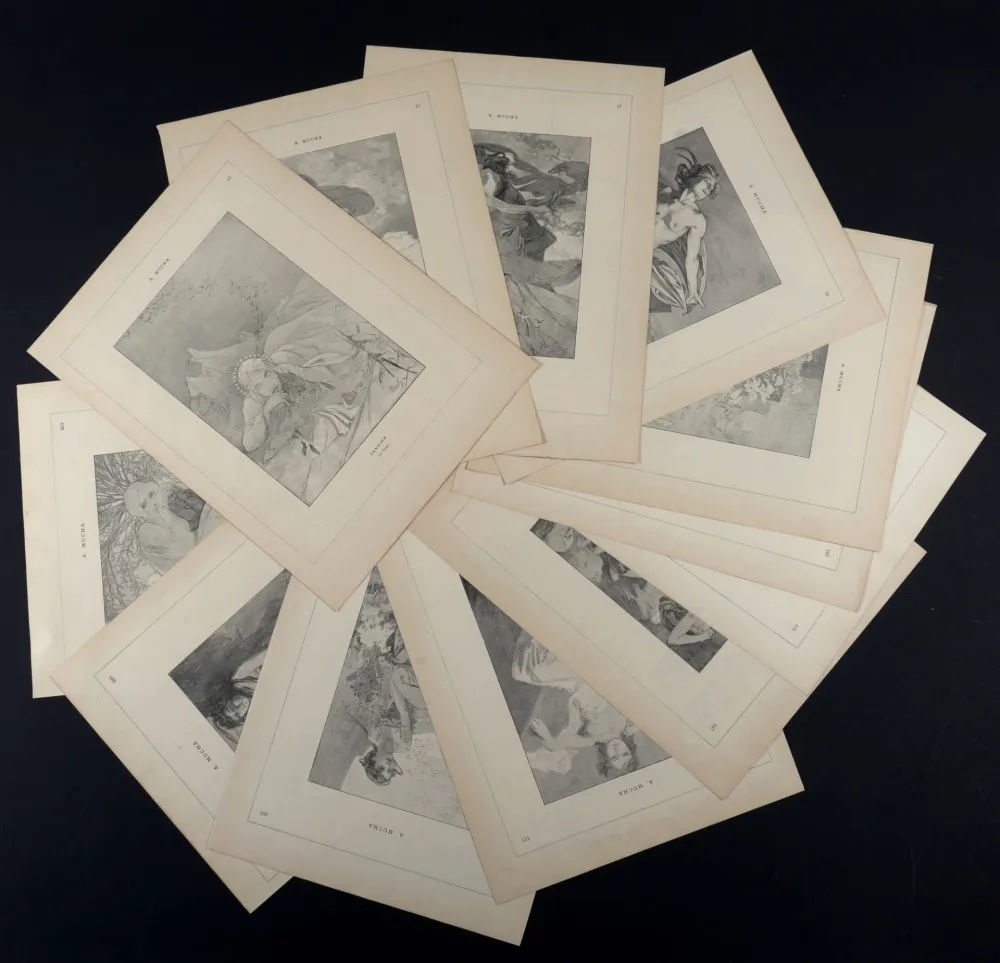 Litografía Mucha - 12 Mois