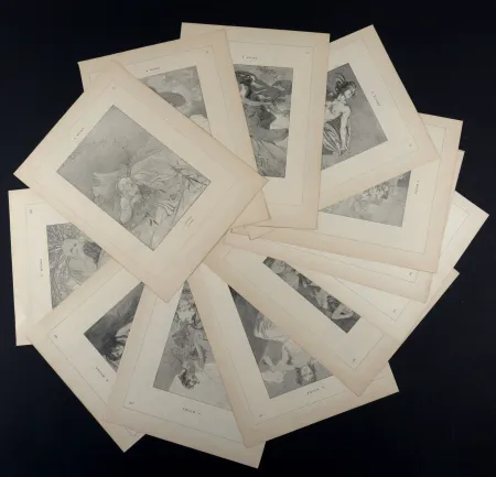 Litografía Mucha - 12 Mois