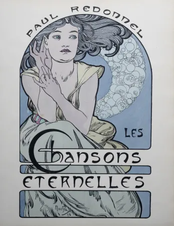 Litografía Mucha - Chansons Eternelles, 1898