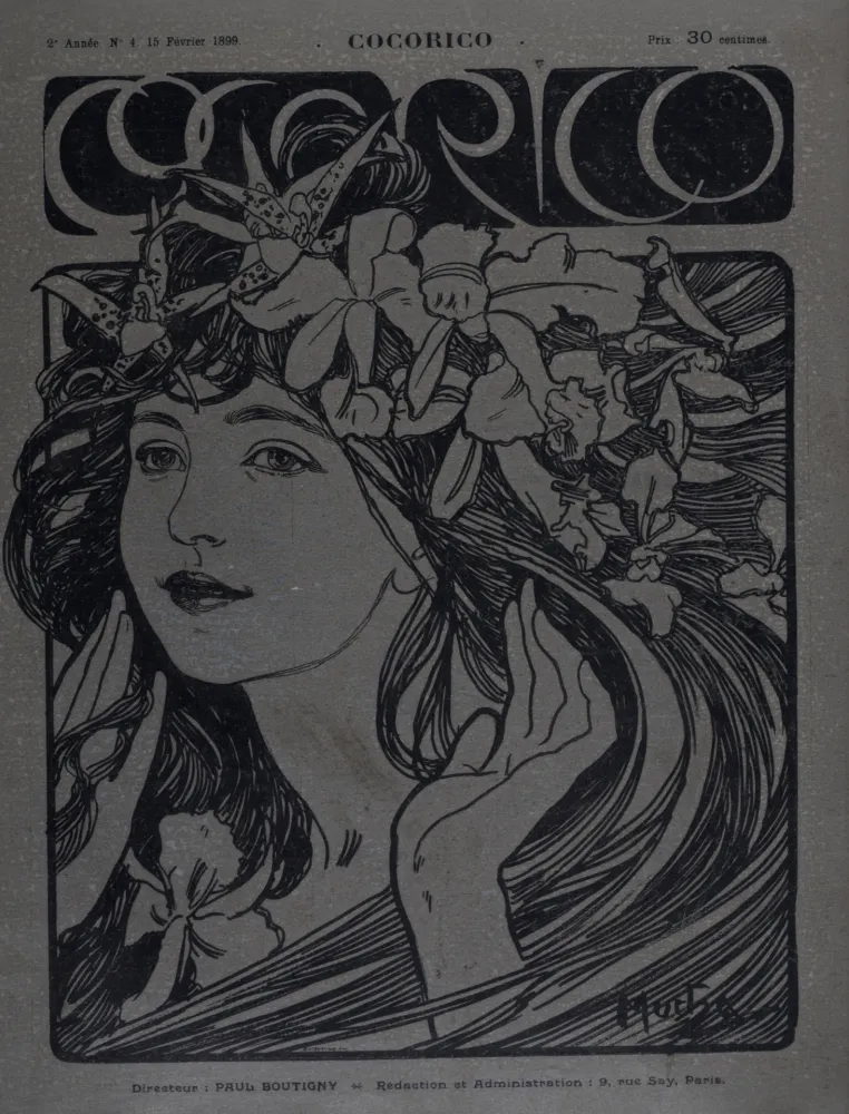 Litografía Mucha - Cocorico, 1899
