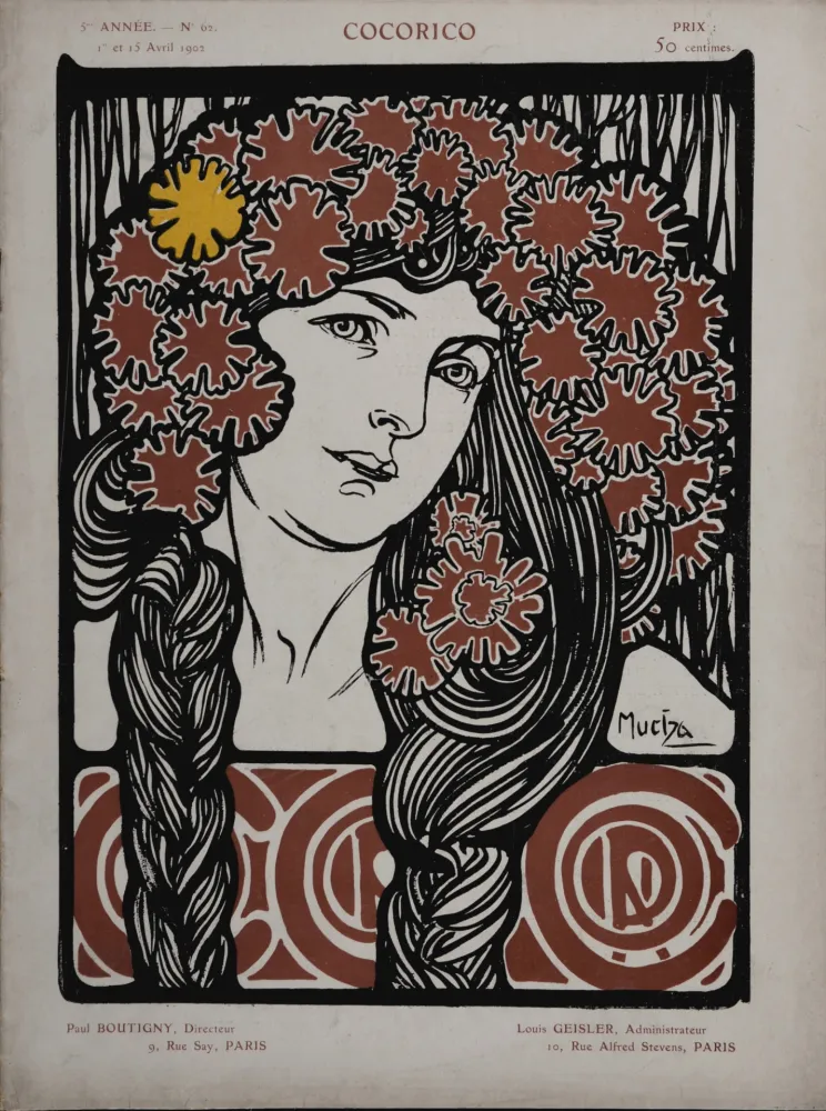 Litografía Mucha - Cocorico, 1902 -  Scarce edition!