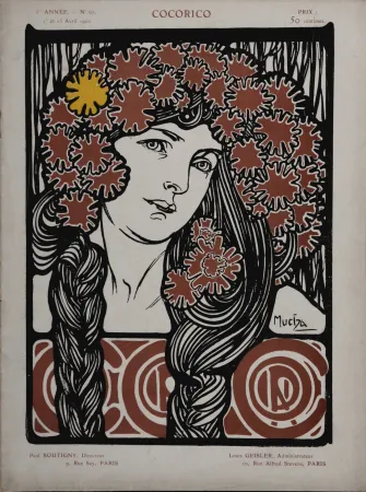 Litografía Mucha - Cocorico, 1902 -  Scarce edition!